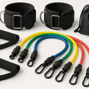 9 Ankle Resistance Bands Set for Leg Workouts and Physical Therapy